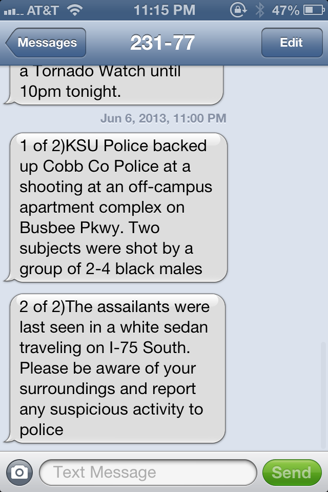 Shooting near Kennesaw State