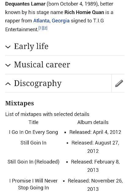 Rich Homie Quan mixtape titles.  