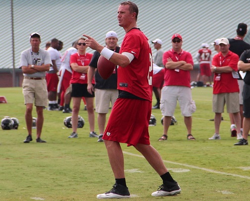 Falcons quarterback, Matt Ryan goes through drill at Falcons Training Camp