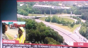 I-285 closed due to plane crash