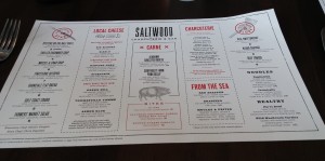 The Saltwood menu