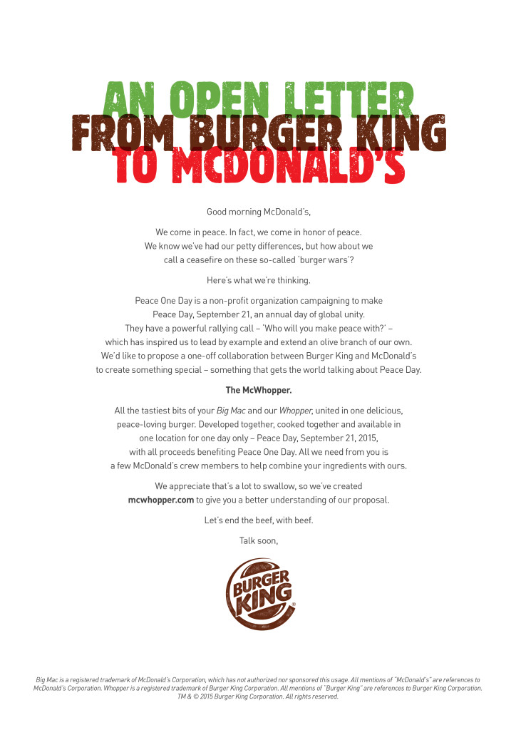 Burger King Open Letter
