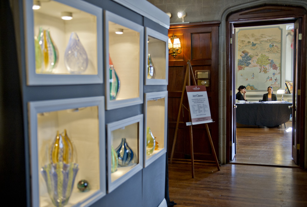 January 24, 2015 Atlanta - Staci Fortes (right) and Emily Cieslewicz man their booth during the Callanwolde Arts Festival in Atlanta on Saturday, January 24, 2015. The second annual festival featured 86 painters, photographers, sculptors, metalwork, glass artists and jewelers over two days. JONATHAN PHILLIPS / SPECIAL