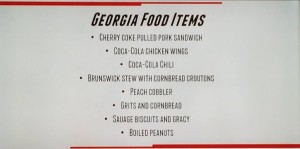 Georgia food items that will be available at AMS
