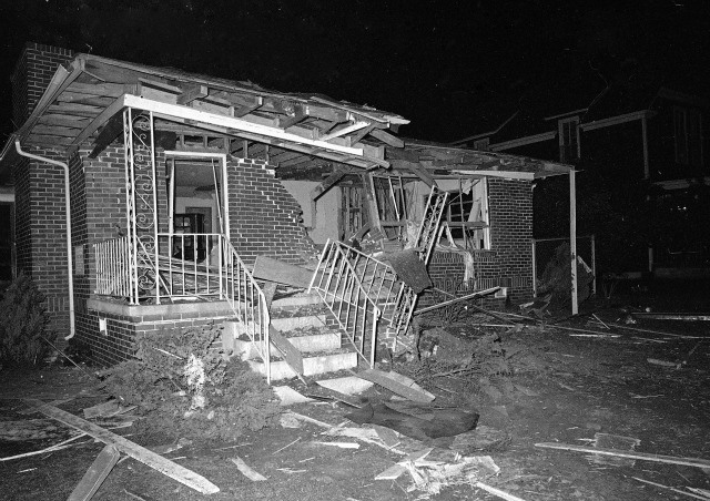 MLK's house after it was bombed in 1956
