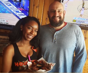 Chef Gregg Brickman, a beautiful Hooters Girl and the Smoked Wings
