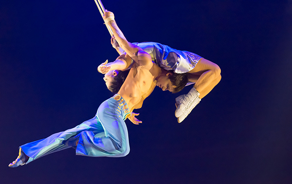 Corteo duo-straps act | Credit: Costumes Dominique Lemieux, 2018 Cirque du Soleil