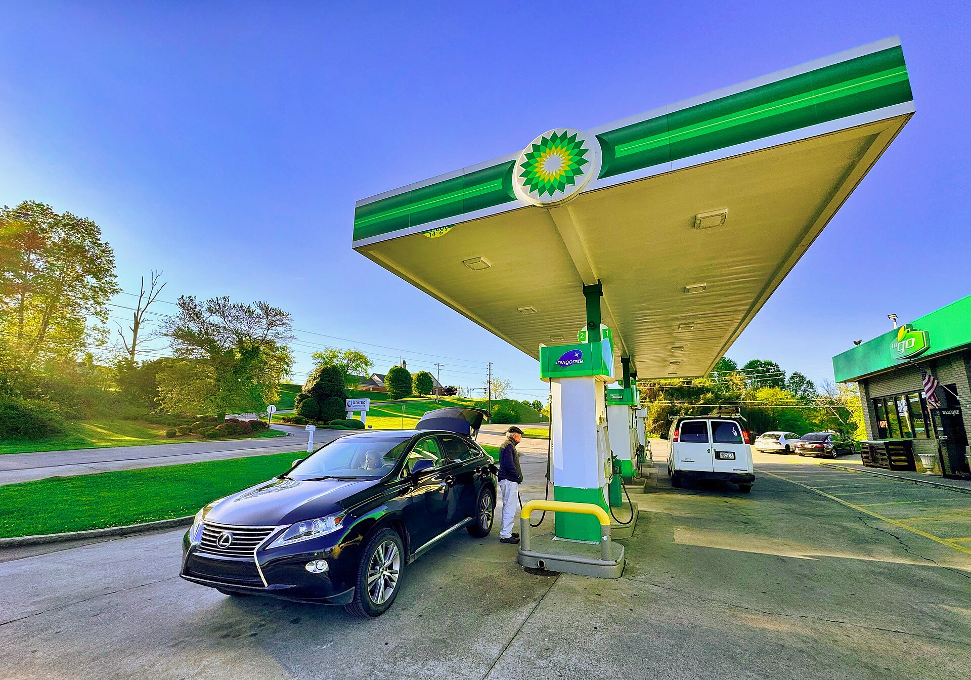 A gas station in a file image used to illustrate fuel prices.