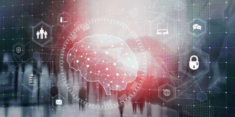 Official Agnes Scott College artwork for its 2026–27 symposium on artificial intelligence and human flourishing.