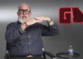 Interview guest seated in the GAFollowers studio beside a red Georgia-shaped logo.