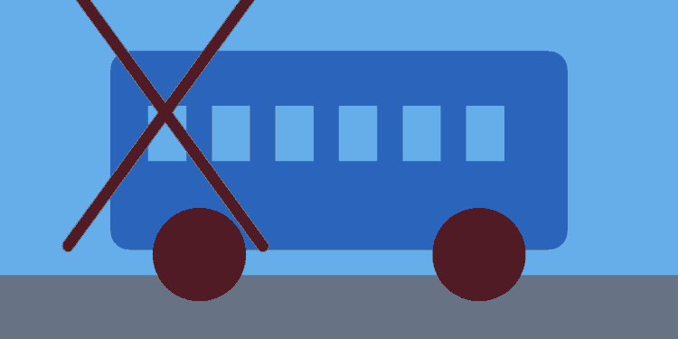 AI-generated illustration of a freight train blocking an urban road crossing.