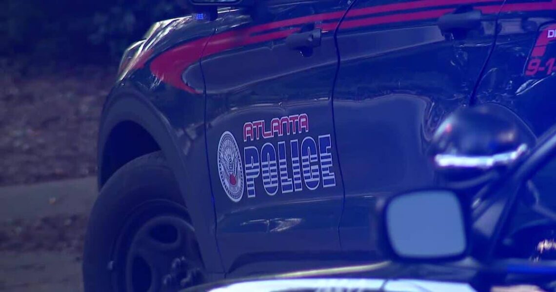 Atlanta Police Department patrol vehicle at night