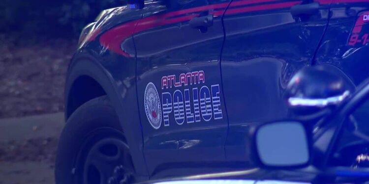 Atlanta Police Department patrol vehicle at night