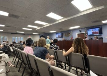 Avondale Estates commissioners and residents during a public work session.