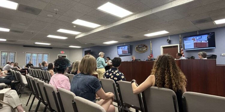 Avondale Estates commissioners and residents during a public work session.