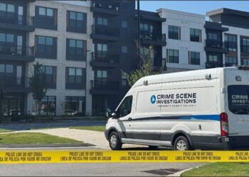 Investigators near Laurel Crossing Parkway following the September 5, 2026 triple shooting in Buford; FOX 5 Atlanta image.