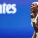 Coco Gauff competing against Iva Jovic at the 2026 U.S. Open on September 7; WSB-TV/USTA photo.