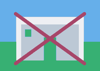 AI-generated illustration of a planned school building crossed out to represent Decatur ending the West Trinity project.