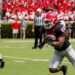 Georgia running back Dante Dowdell during the 2026 G-Day game; file image via WSB-TV.
