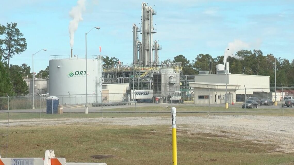 DRT America facility in Effingham County shown in WTOC coverage of the September 2026 industrial-odor advisory.