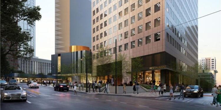 Georgia-Pacific Tower in downtown Atlanta; Georgia-Pacific source image via Atlanta News First.
