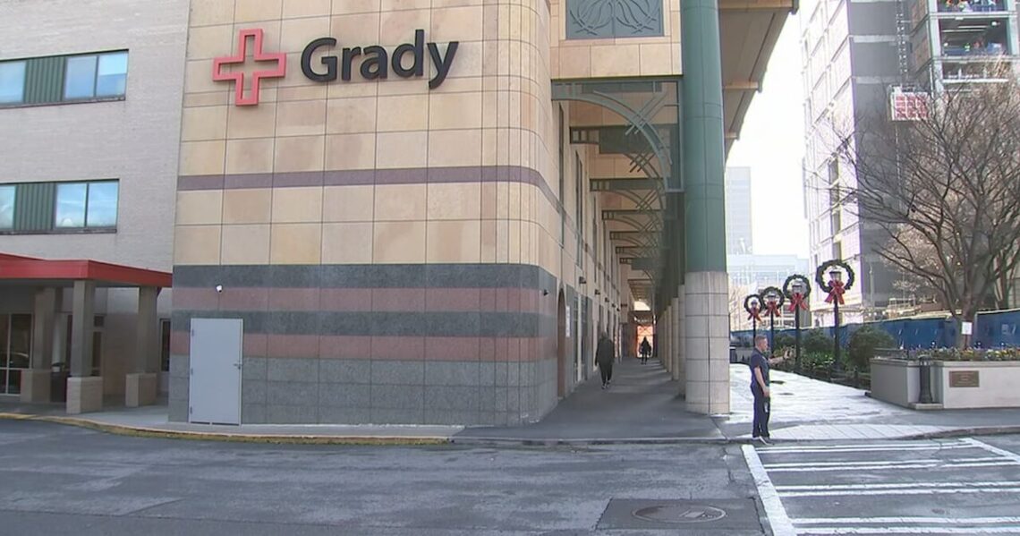 Exterior of Grady Memorial Hospital in downtown Atlanta; WSB-TV file photo.