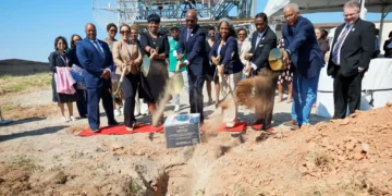 Airport and city leaders burying a centennial time capsule on Stogner Hill at Hartsfield-Jackson Atlanta International Airport on September 8, 2026.