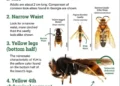 Official Georgia Department of Agriculture guide identifying four characteristics of the yellow-legged hornet.