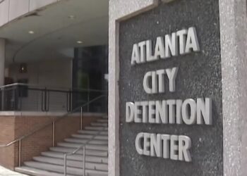 Exterior of the Atlanta City Detention Center in downtown Atlanta; FOX 5 Atlanta file image.