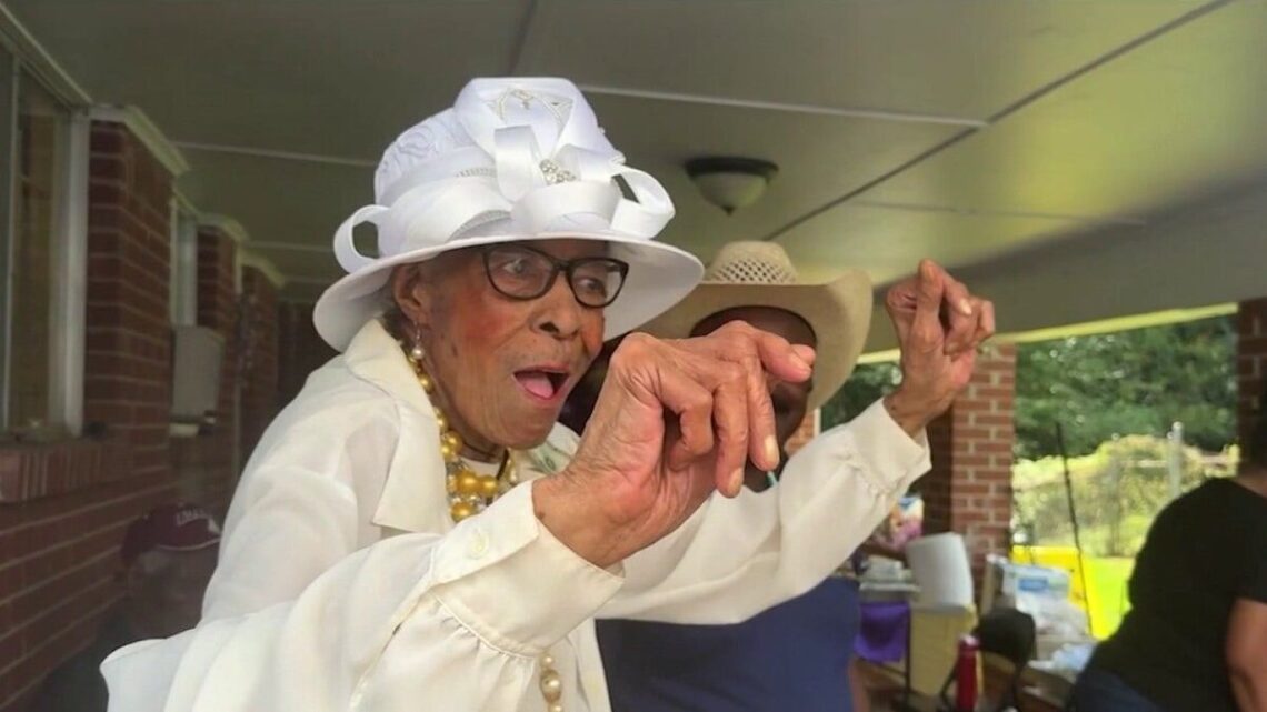 Katherine Brown celebrating her 105th birthday with family and Atlanta community leaders.