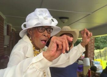Katherine Brown celebrating her 105th birthday with family and Atlanta community leaders.