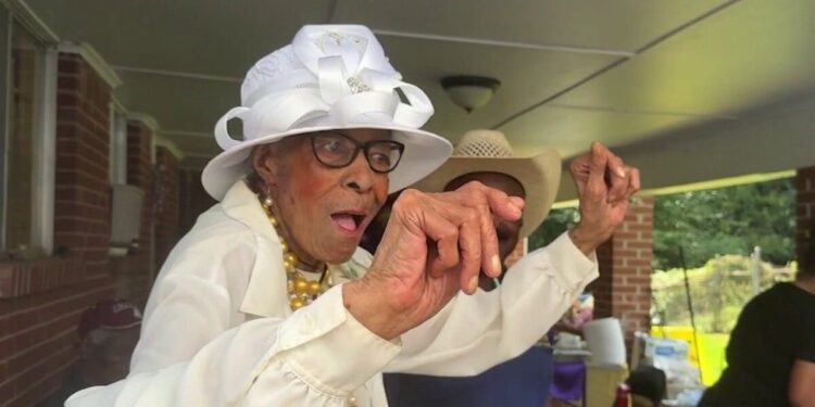 Katherine Brown celebrating her 105th birthday with family and Atlanta community leaders.