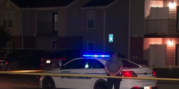 Police investigating a fatal shooting at a LaGrange apartment complex on September 7, 2026; FOX 5 Atlanta photo.