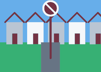 AI-generated illustration of a residential Atlanta street with a no-parking sign.