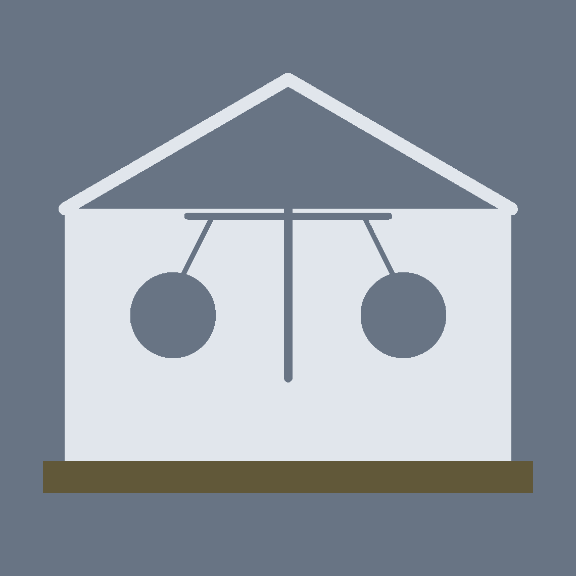 AI-generated illustration of a courthouse and scales of justice representing the charges against Cobb attorney Roger Curry.