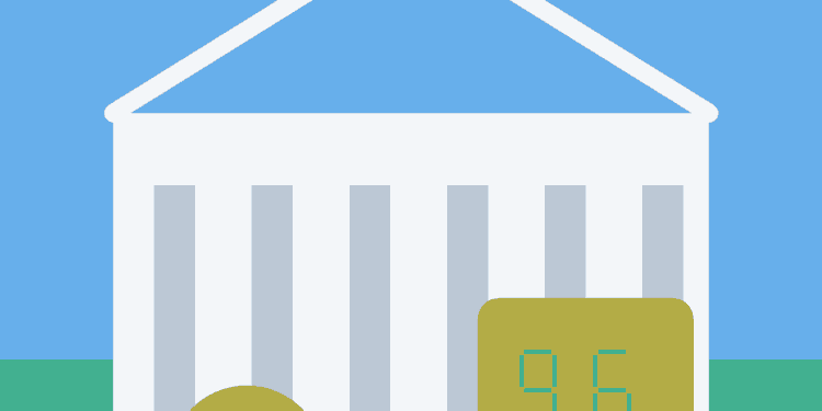 AI-generated illustration of a city hall, a 9.6-mill tax notice and a household cost marker.